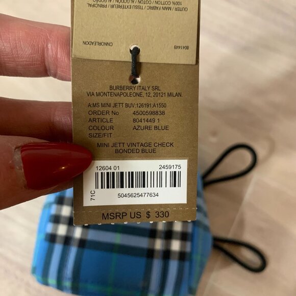 Burberry London England Mini Backpack Keycharm Vintage Check Flawed - Picture 5 of 16